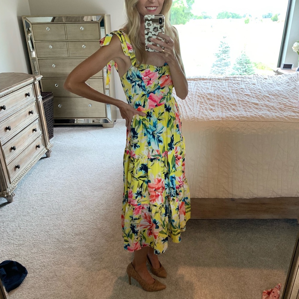 Yellow floral dress